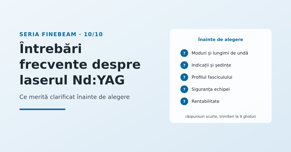 Întrebări frecvente înainte de a alege un laser Nd:YAG - imagine reprezentativă